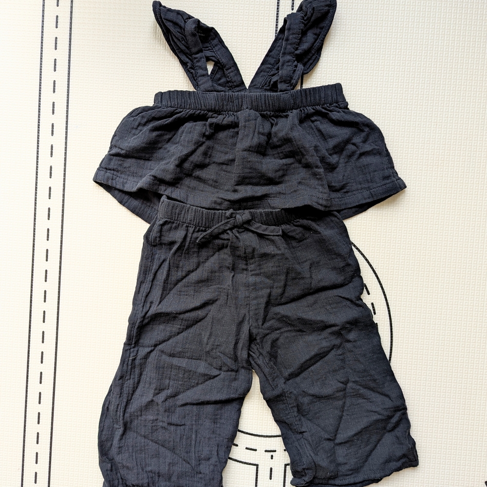 GAP | Toddler Flutter Top And Wide-leg Pants Set, 2Y